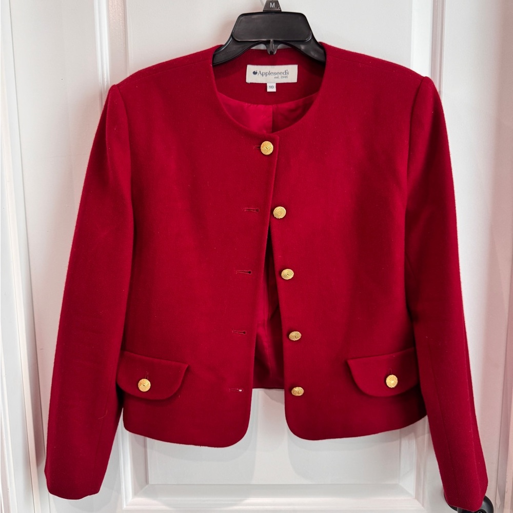 Appleseed’s Red Women's Jacket with Original Gold Hardware